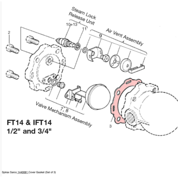 BETTERBUILT 011-00366 Steam Float Trap Gasket Repair Kit - 11974