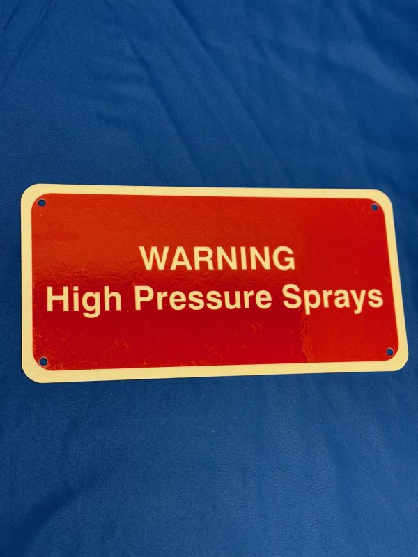 WASHER SOLUTIONS WS6618 Nameplate - WARNING HIGH PRESSURE 10 x 4 - 6618